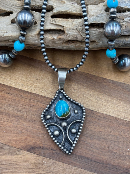 Turquoise Pendant #1 by Randy Billy, Navajo