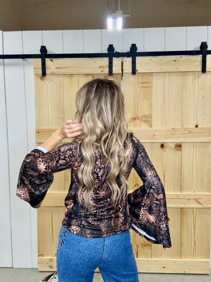 Welcome To The Jungle Bell Sleeve Top