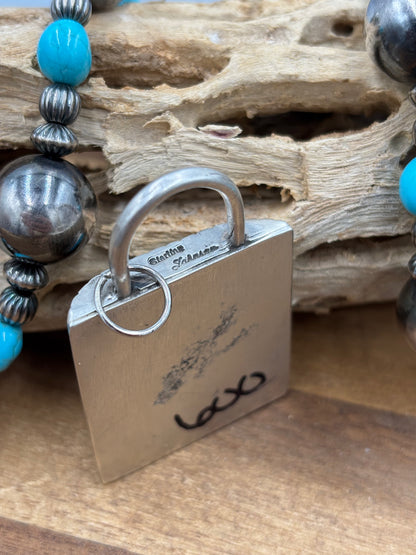 Turquoise Lock Pendant by Charles Johnson, Navajo