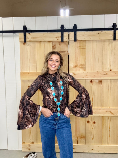 Welcome To The Jungle Bell Sleeve Top