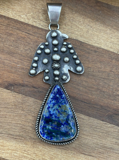 Sodalite Thunderbird Pendant by Miranda Willie, Navajo