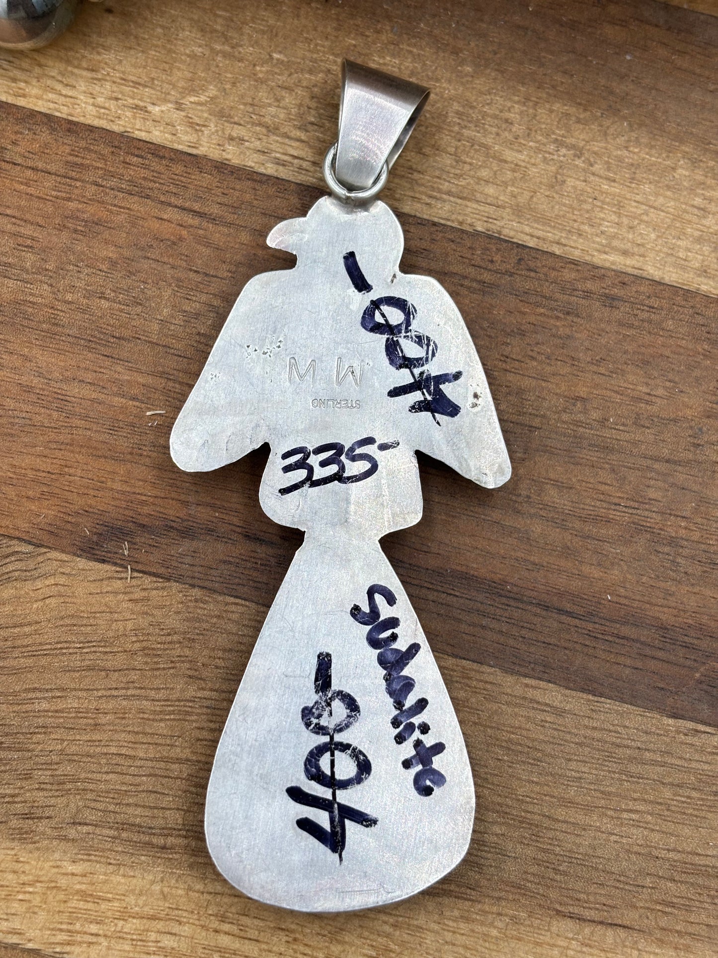 Sodalite Thunderbird Pendant by Miranda Willie, Navajo