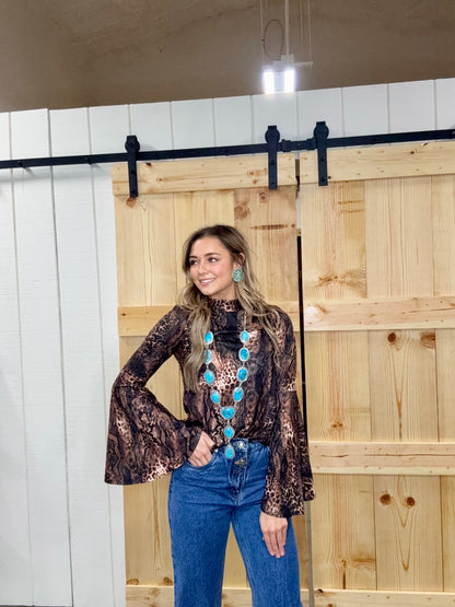 Welcome To The Jungle Bell Sleeve Top