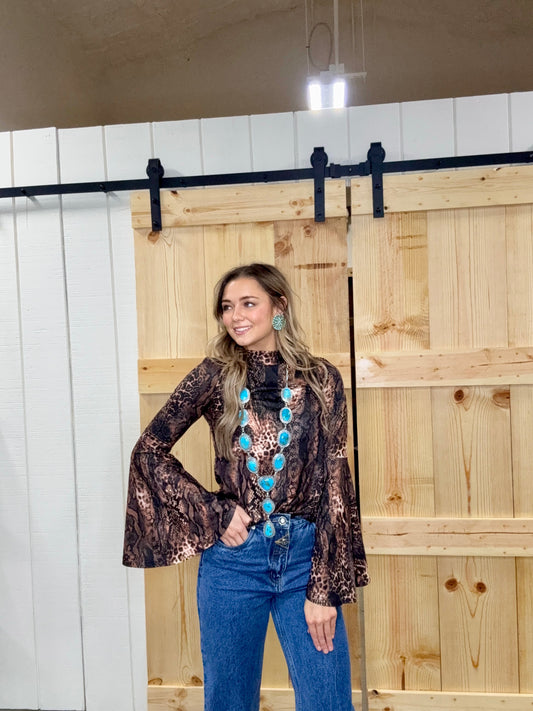 Welcome To The Jungle Bell Sleeve Top