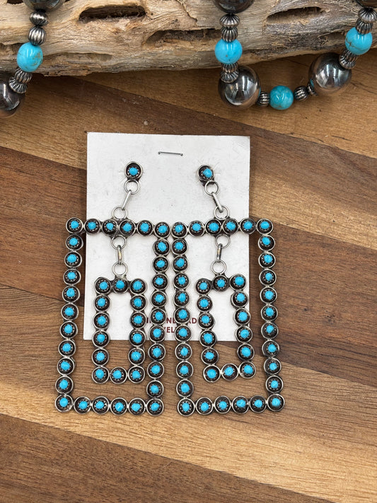 Snakeye Turquoise Zuni Earrings
