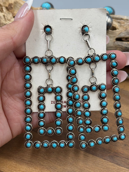 Snakeye Turquoise Zuni Earrings