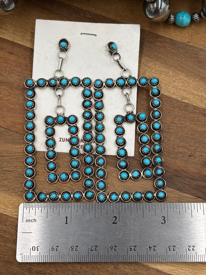 Snakeye Turquoise Zuni Earrings