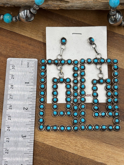 Snakeye Turquoise Zuni Earrings