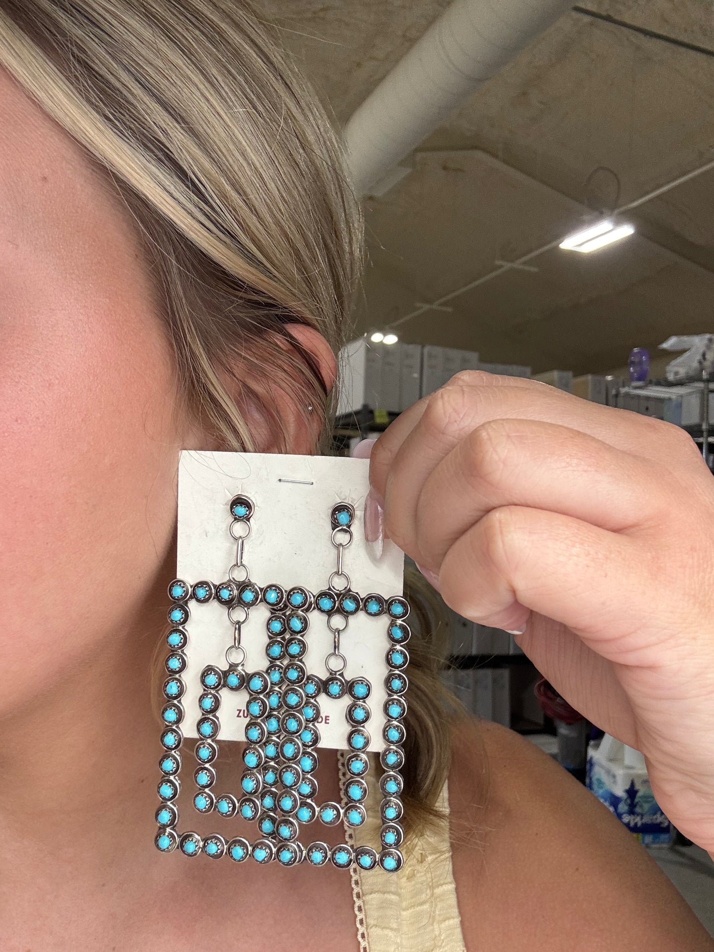 Snakeye Turquoise Zuni Earrings