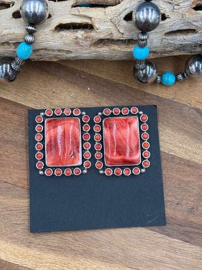 Red Spiny CLIP Earrings #10-911 by Federico Jimenez