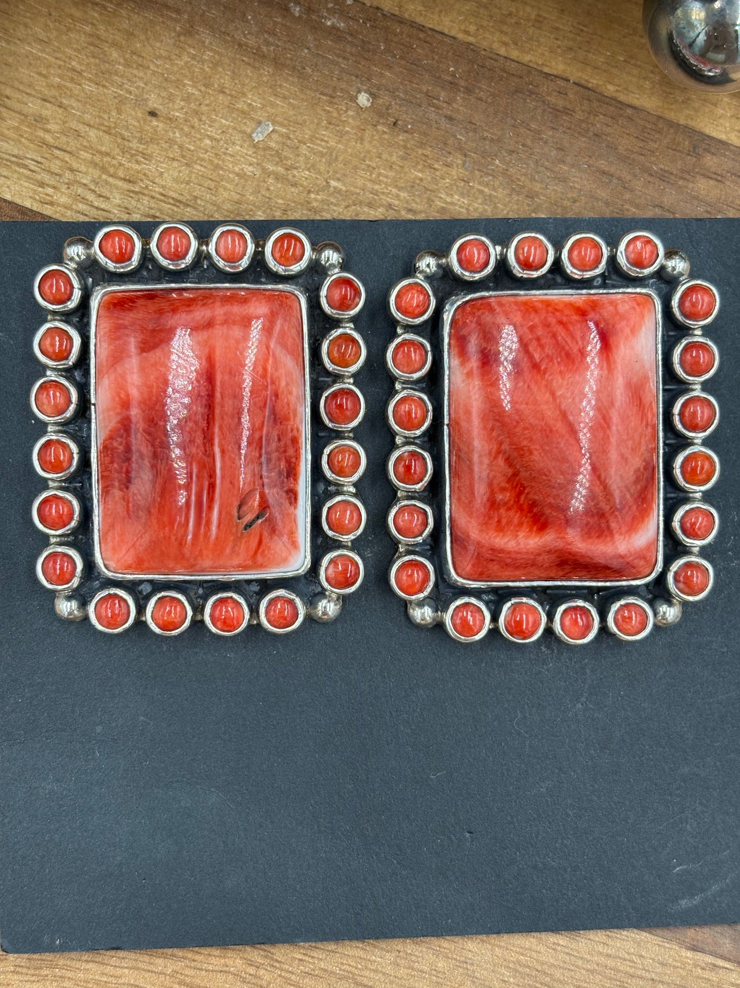 Red Spiny CLIP Earrings #10-911 by Federico Jimenez