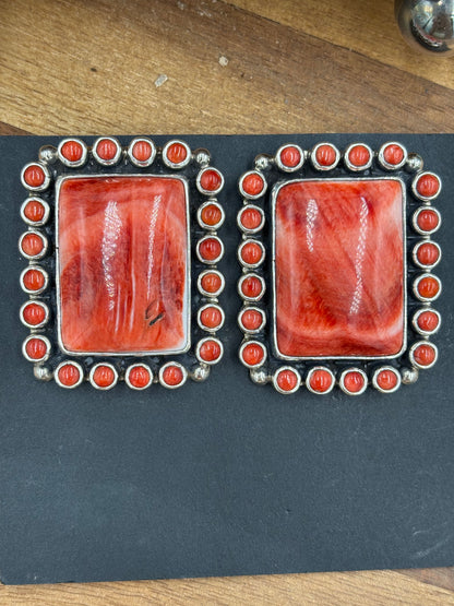 Red Spiny CLIP Earrings #10-911 by Federico Jimenez