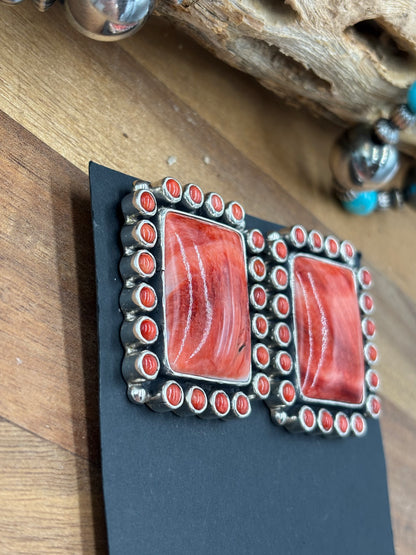 Red Spiny CLIP Earrings #10-911 by Federico Jimenez
