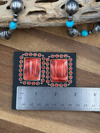 Red Spiny CLIP Earrings #10-911 by Federico Jimenez