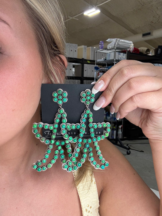 Carico Lake Turquoise Cowboy Star Earrings #1 by Federico Jimenez