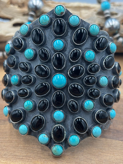 Black Onyx & Turquoise Cuff #1 by Federico Jimenez