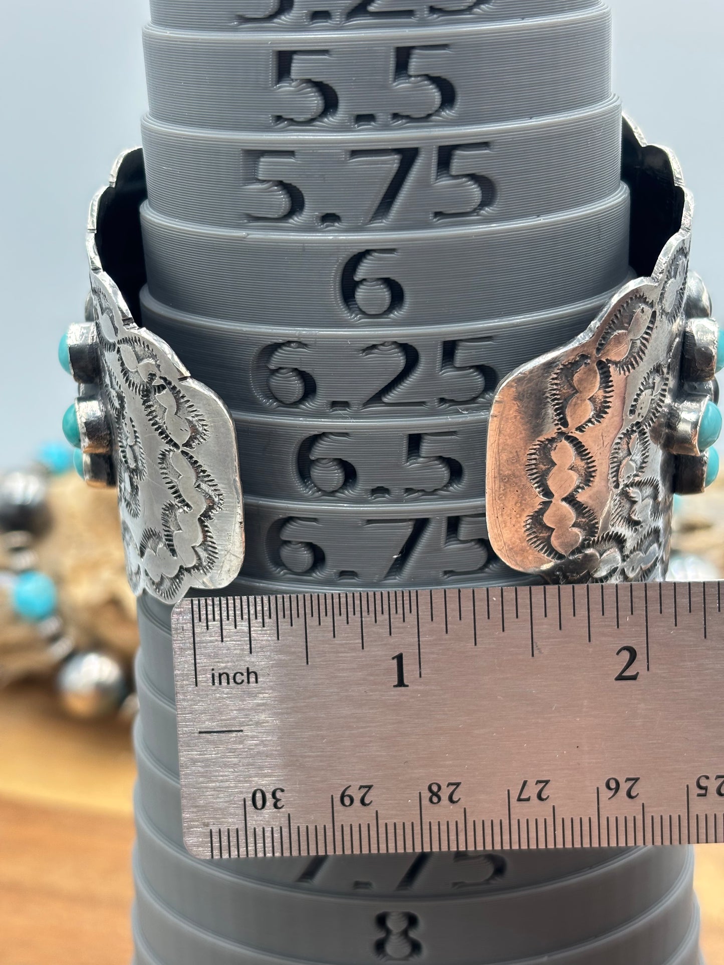 Black Onyx & Turquoise Cuff #1 by Federico Jimenez