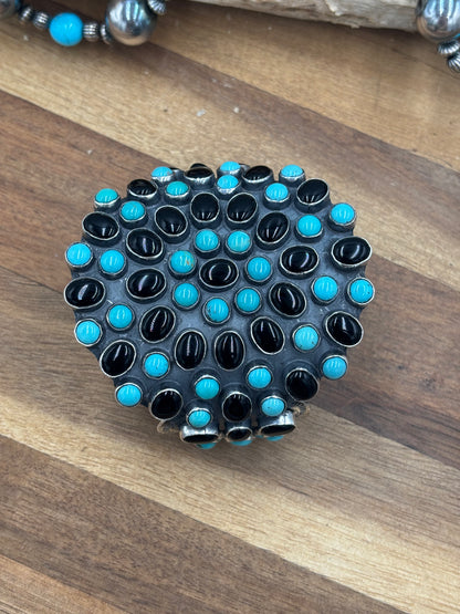 Black Onyx & Turquoise Cuff #2 by Federico Jimenez