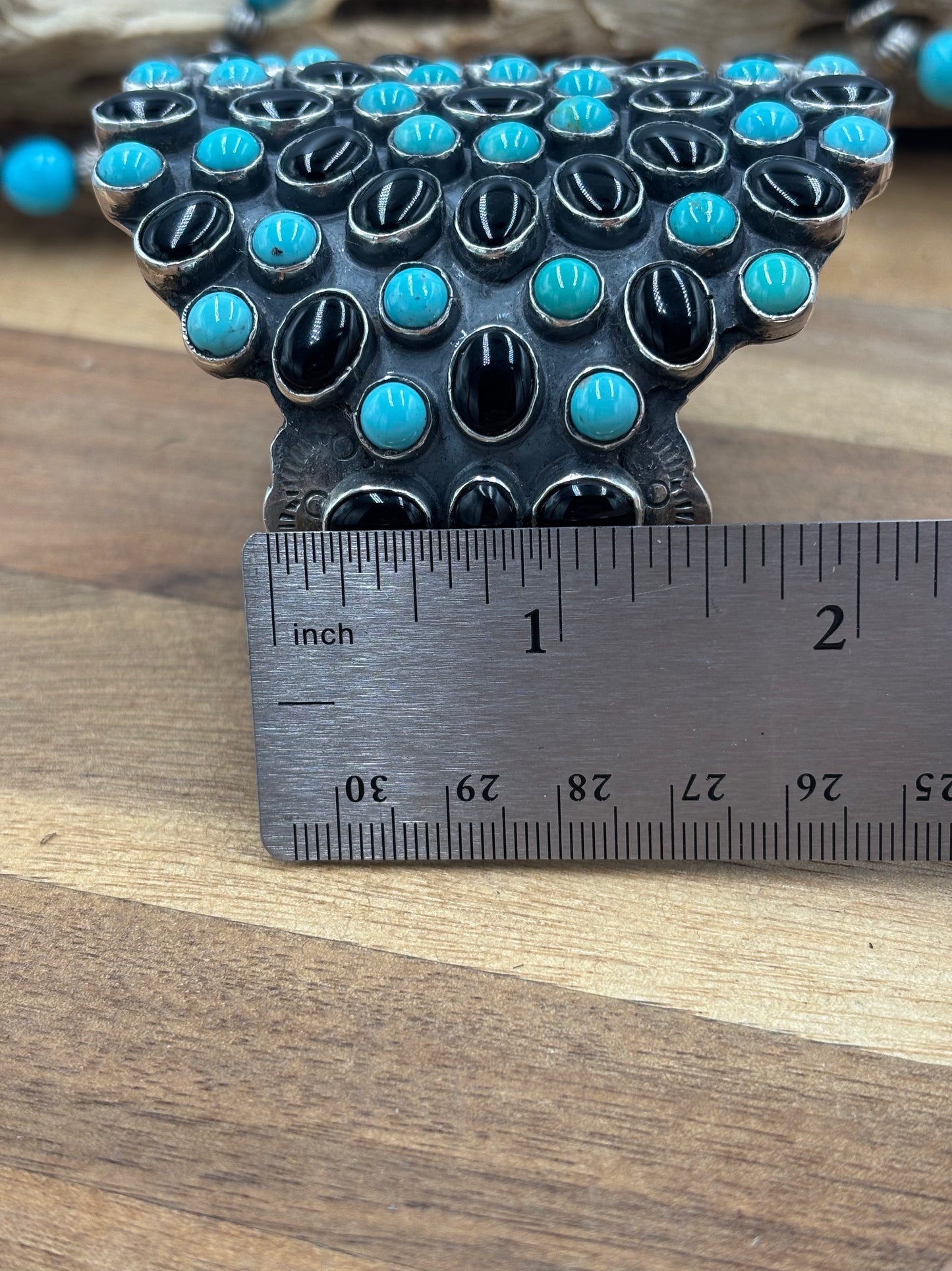 Black Onyx & Turquoise Cuff #2 by Federico Jimenez