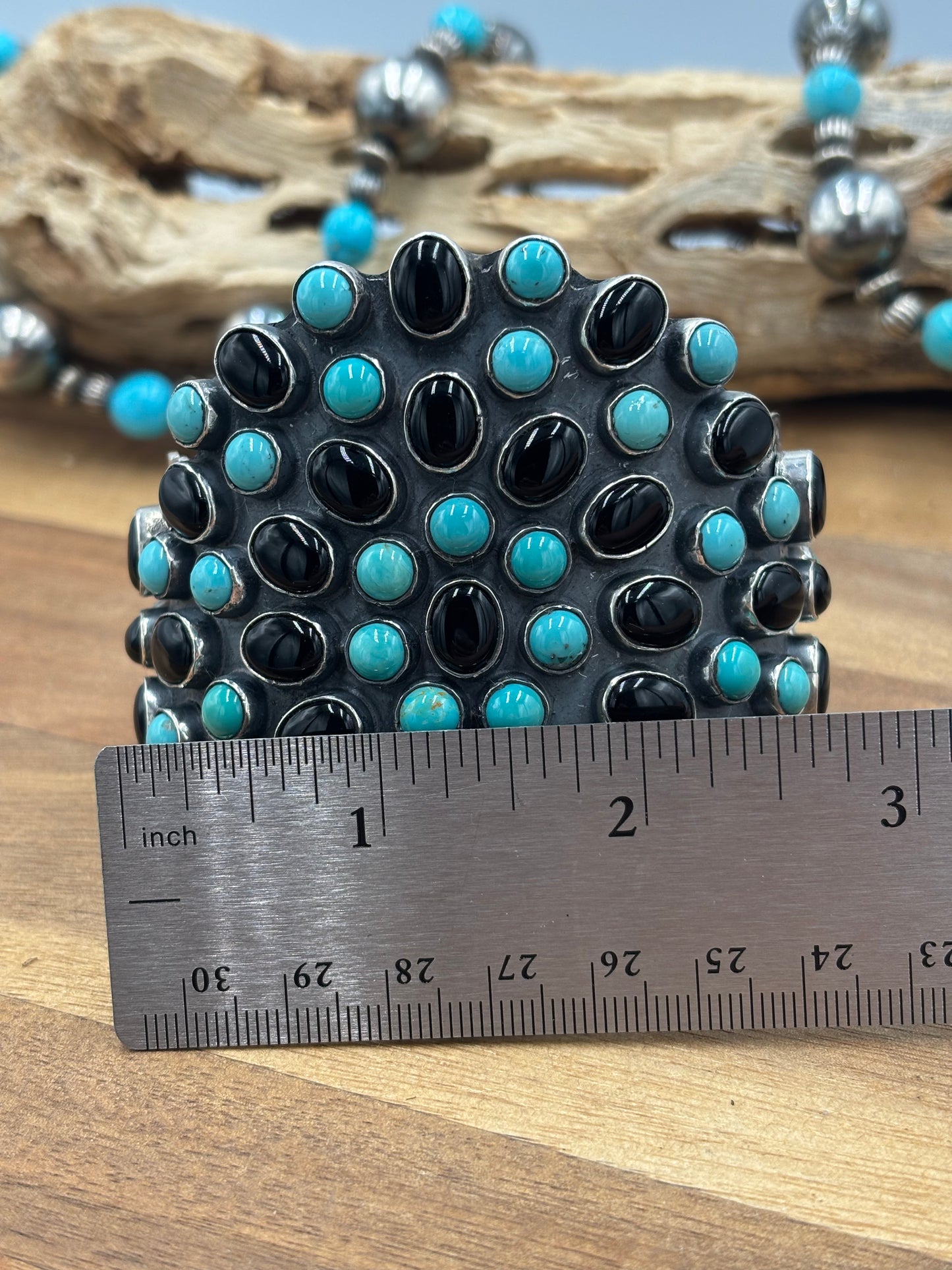 Black Onyx & Turquoise Cuff #2 by Federico Jimenez