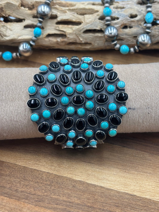 Black Onyx & Turquoise Cuff #2 by Federico Jimenez