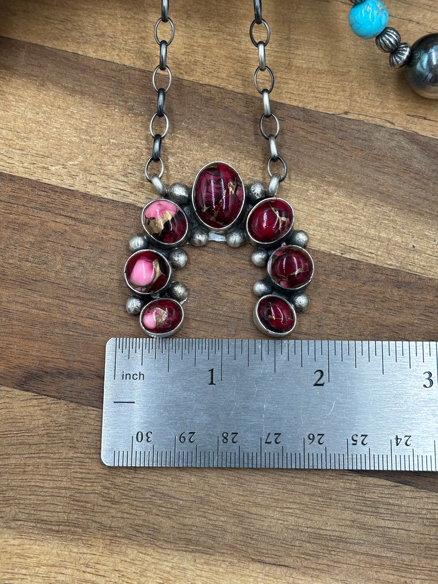 Rose Dahlia Naja Necklace #1 by Augustine Largo, Navajo