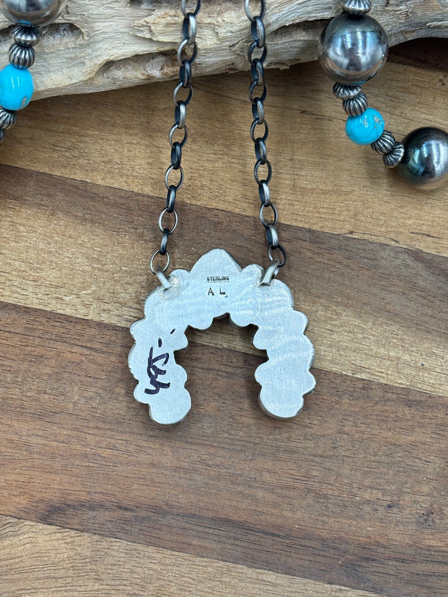 Rose Dahlia Naja Necklace #1 by Augustine Largo, Navajo