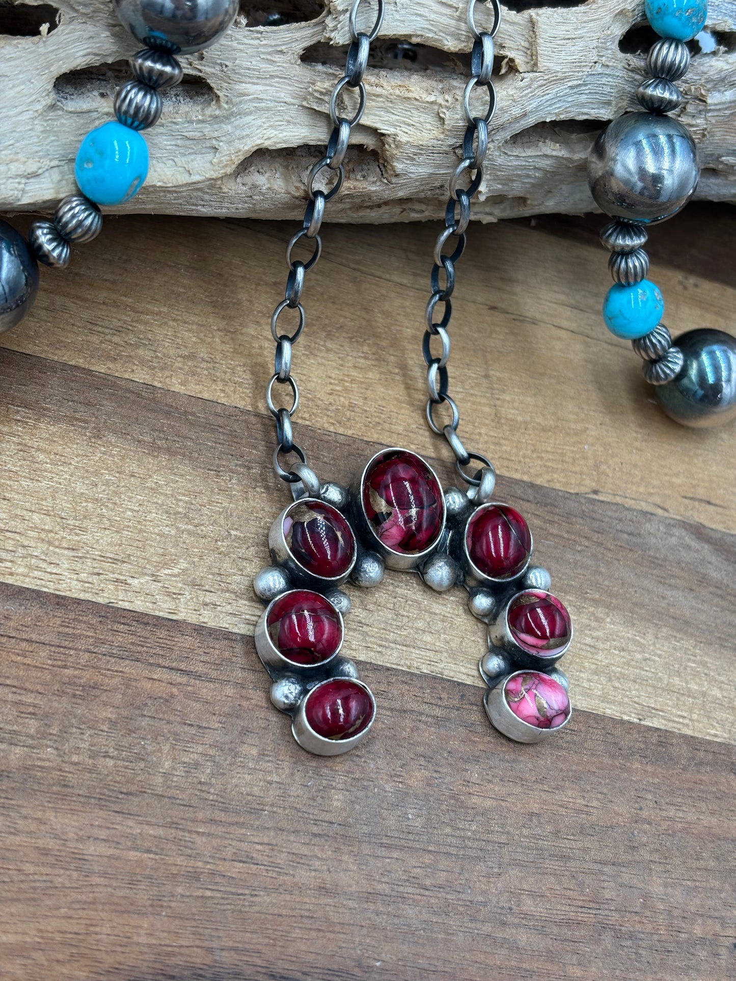 Rose Dahlia Naja Necklace #2 by Augustine Largo, Navajo