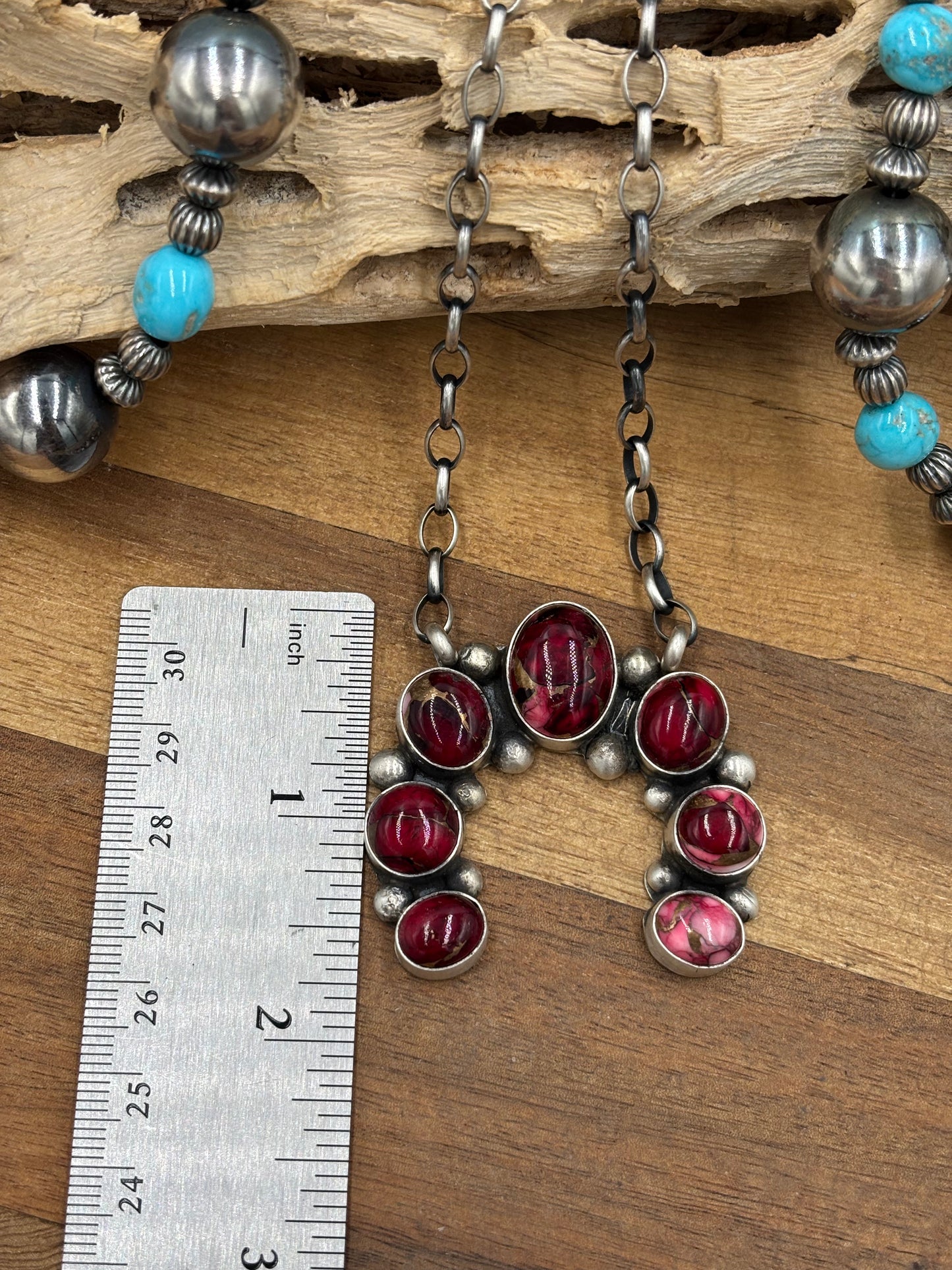 Rose Dahlia Naja Necklace #2 by Augustine Largo, Navajo