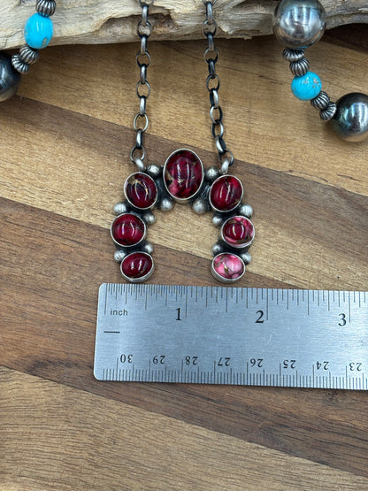 Rose Dahlia Naja Necklace #2 by Augustine Largo, Navajo