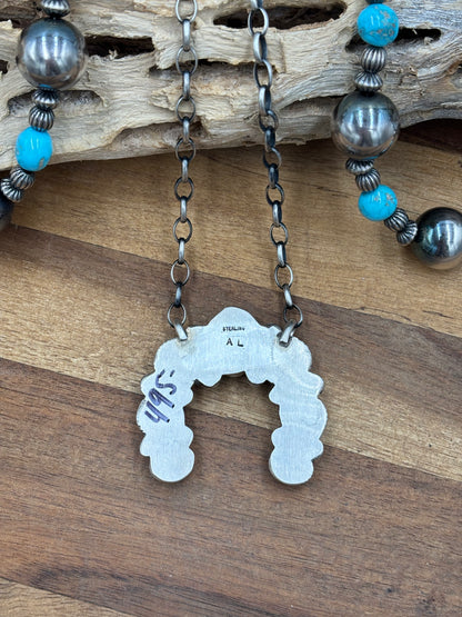 Rose Dahlia Naja Necklace #2 by Augustine Largo, Navajo