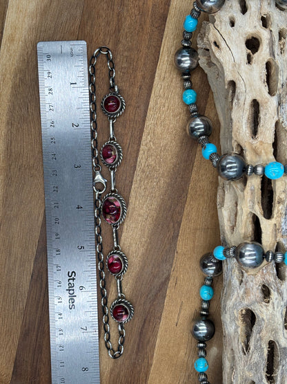 Rose Dahlia Choker Necklace #2 by Augustine Largo, Navajo