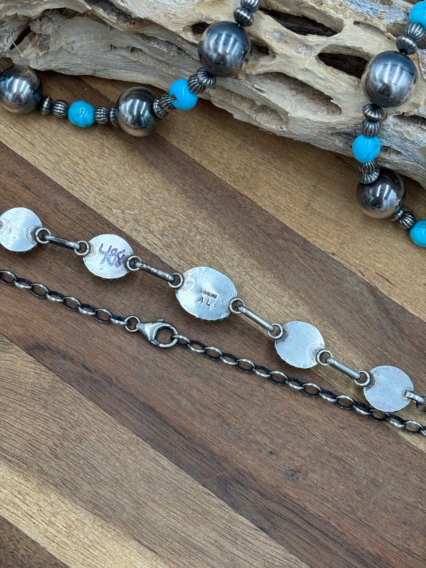Rose Dahlia Choker Necklace #2 by Augustine Largo, Navajo