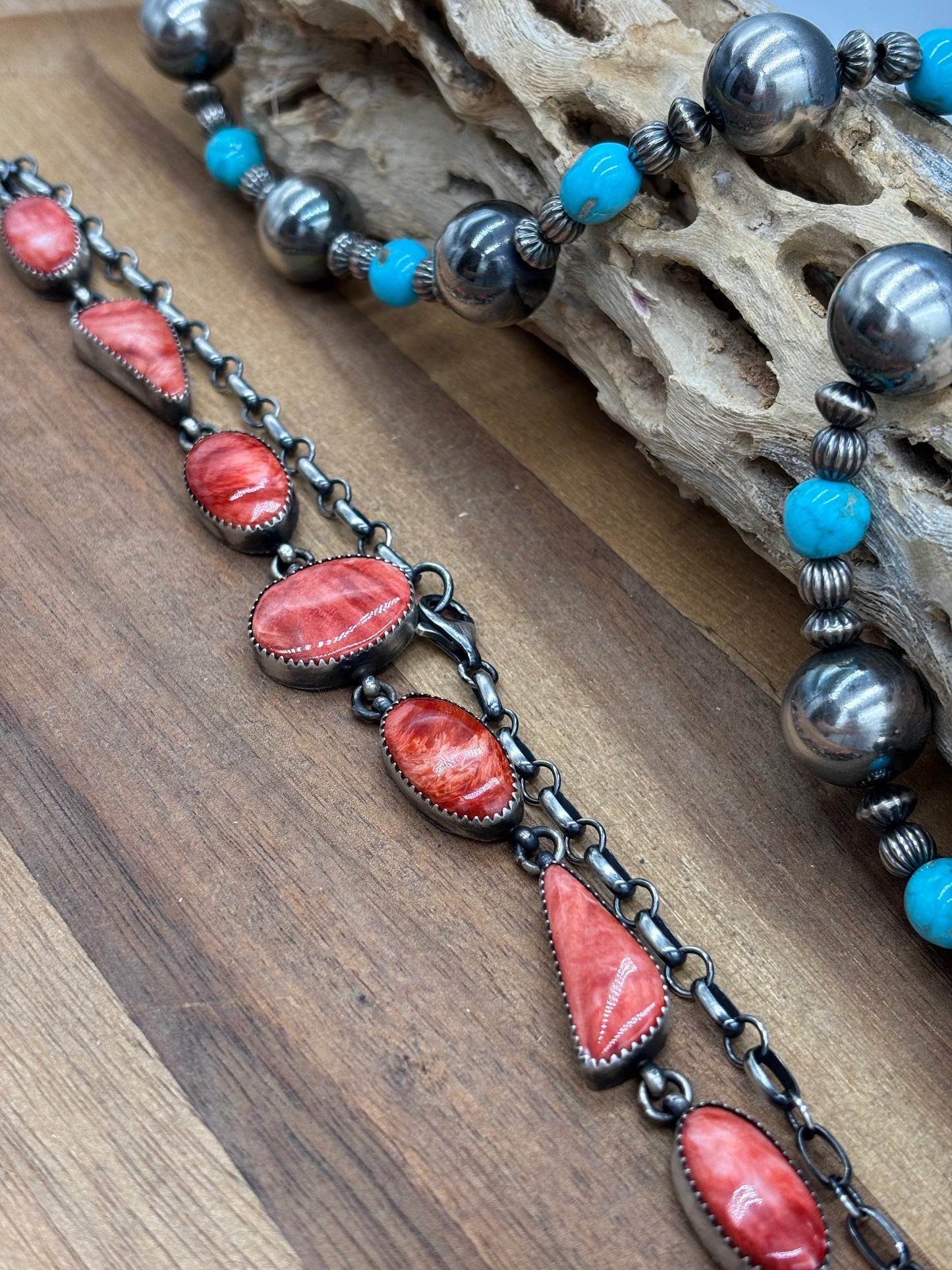 Red Spiny Choker by P Skeets, Navajo