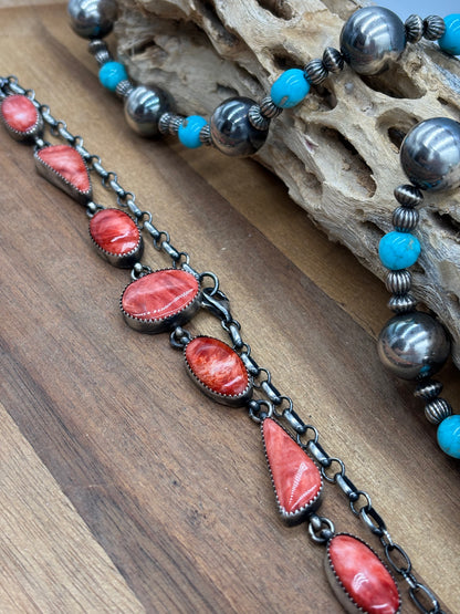 Red Spiny Choker by P Skeets, Navajo