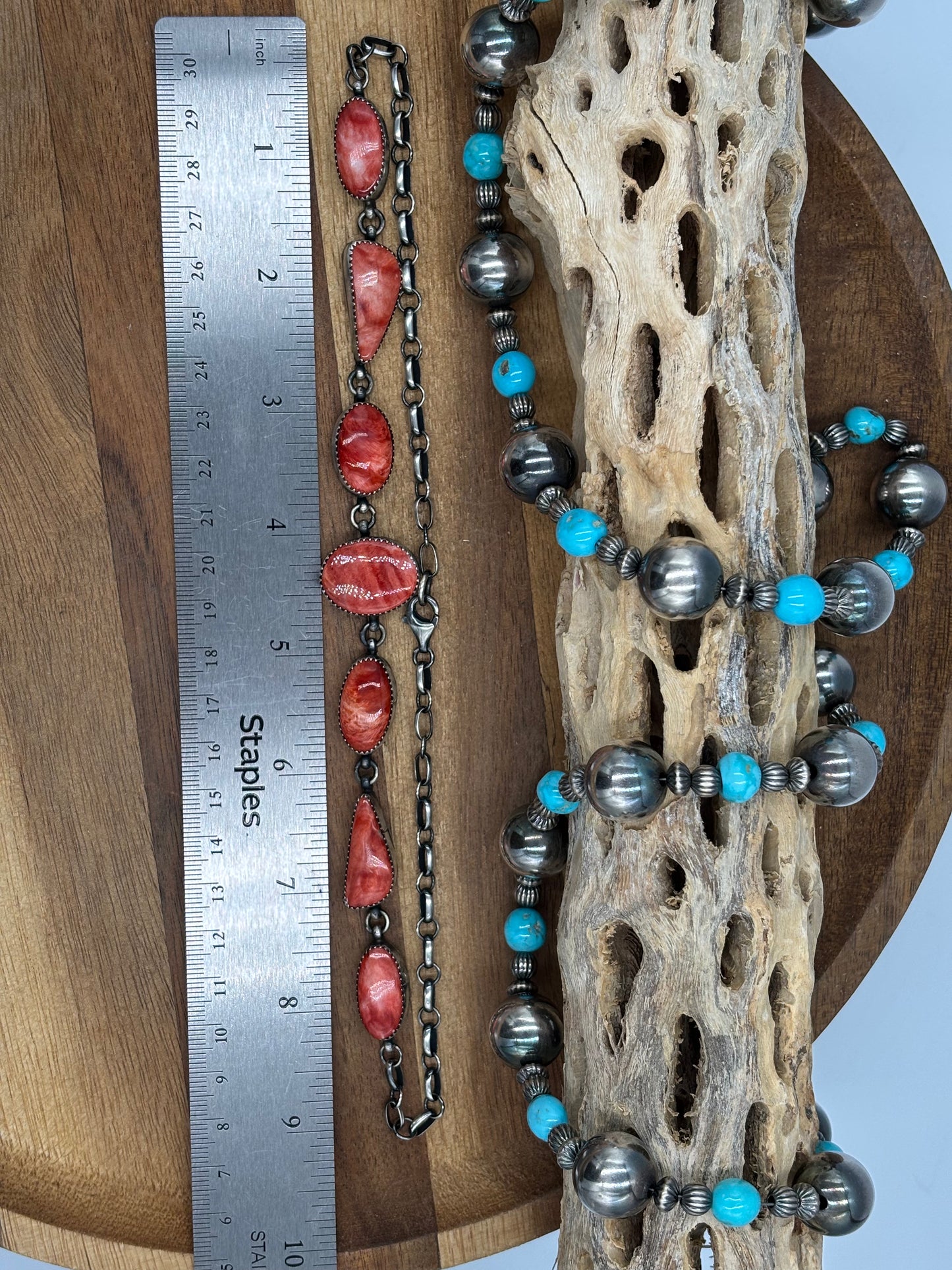 Red Spiny Choker by P Skeets, Navajo