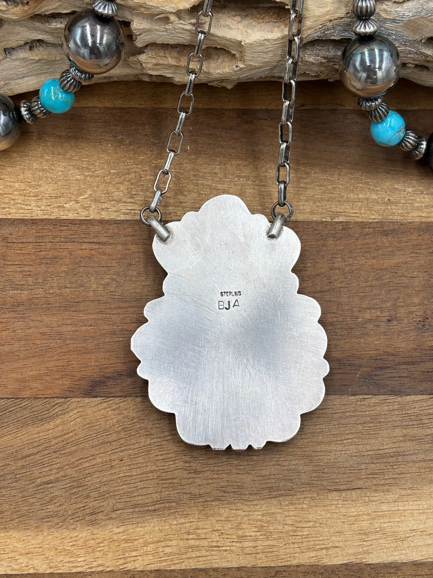 White Buffalo Coin Necklace #1 by Boyd Ashley, Navajo
