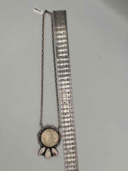 White Buffalo Coin Necklace #2 by Boyd Ashley, Navajo