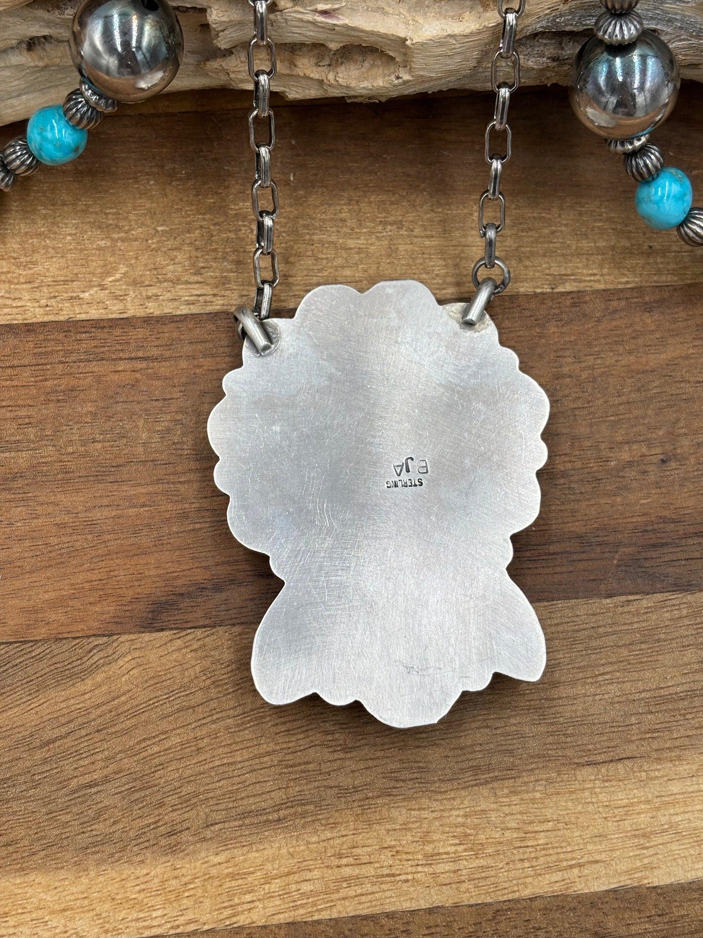 White Buffalo Coin Necklace #2 by Boyd Ashley, Navajo