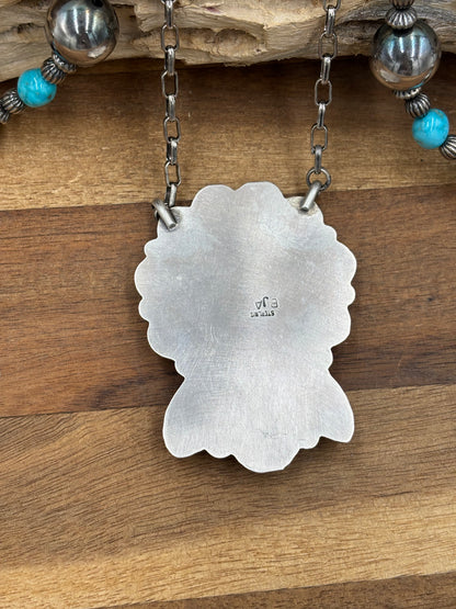 White Buffalo Coin Necklace #2 by Boyd Ashley, Navajo