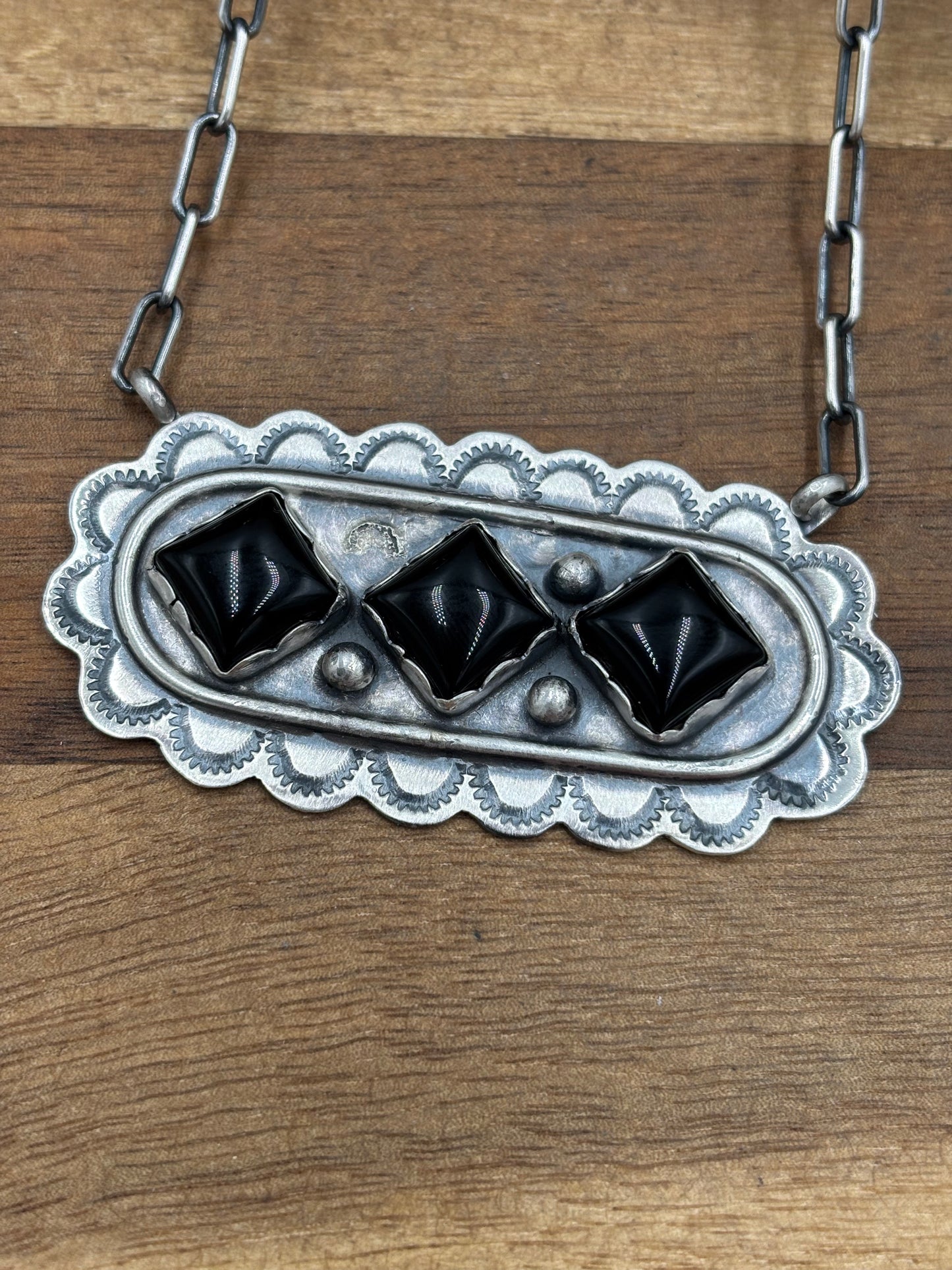 Black Onyx Necklace #3 Discounted by Cordell Platero, Navajo
