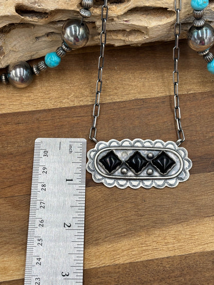 Black Onyx Necklace #3 Discounted by Cordell Platero, Navajo