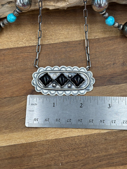 Black Onyx Necklace #3 Discounted by Cordell Platero, Navajo