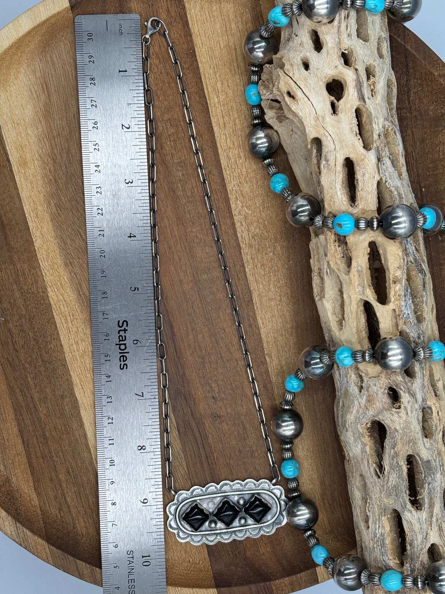 Black Onyx Necklace #3 Discounted by Cordell Platero, Navajo