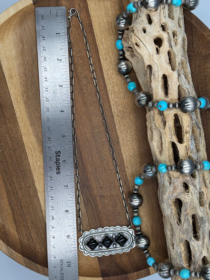 Black Onyx Necklace #3 Discounted by Cordell Platero, Navajo