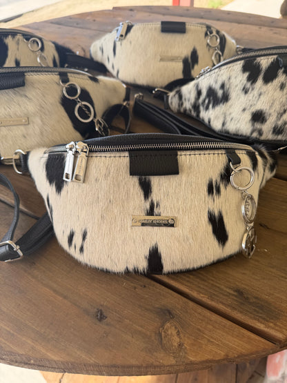 Cowhide Black & White by Harley Rhodes Bum Bag Crossbody