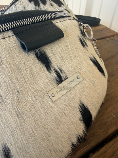 Cowhide Black & White by Harley Rhodes Bum Bag Crossbody