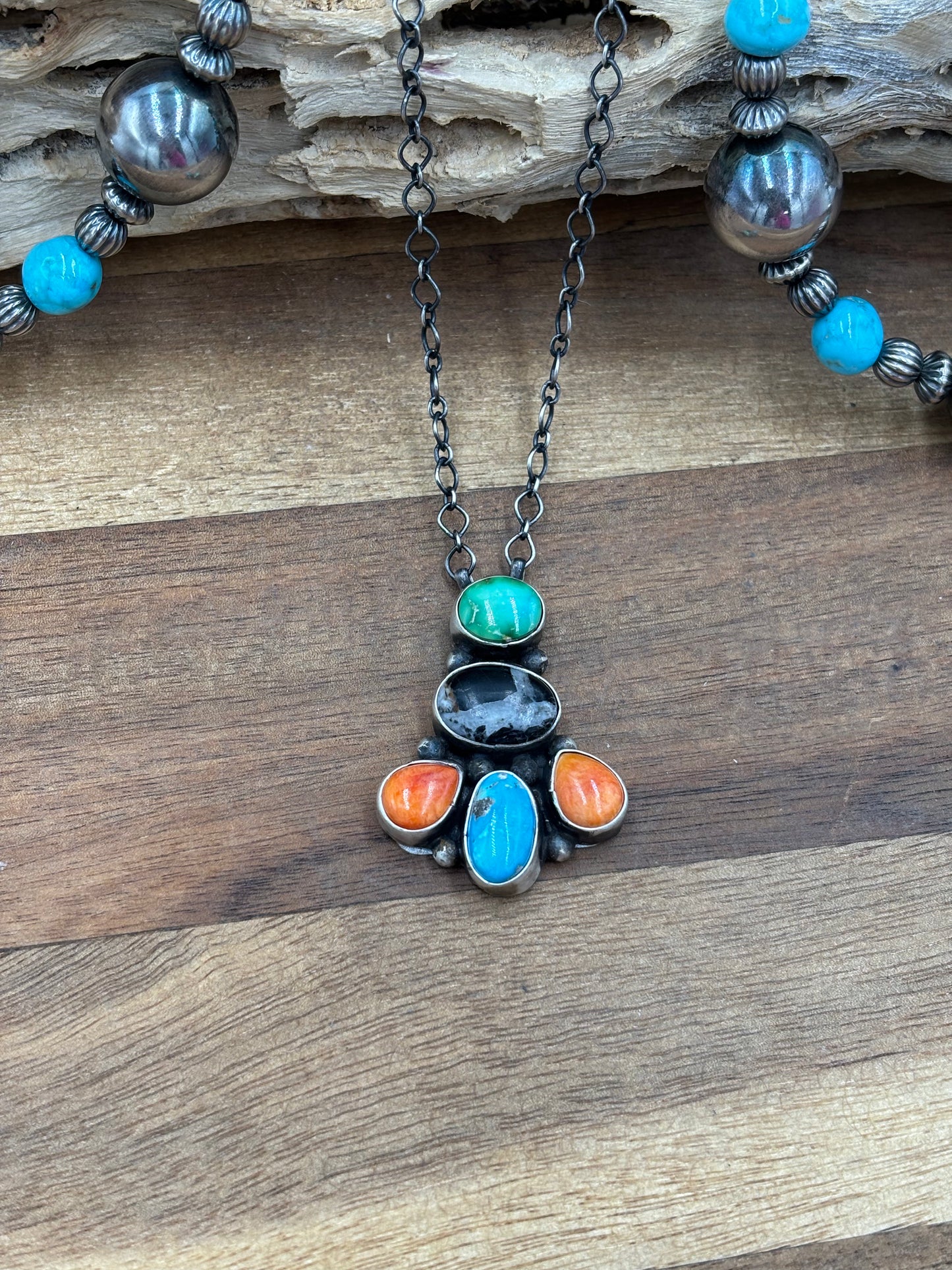 Mixed Stone Necklace by Running Bear, Native