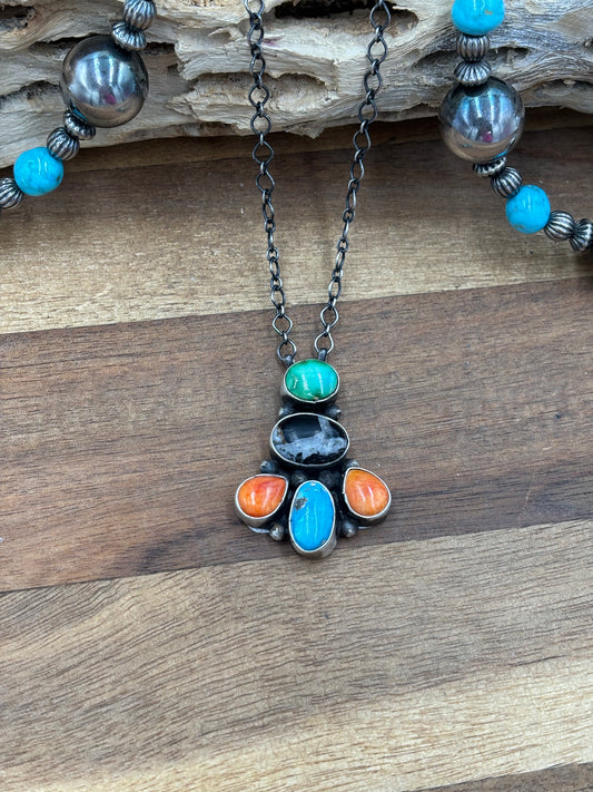 Mixed Stone Necklace by Running Bear, Native