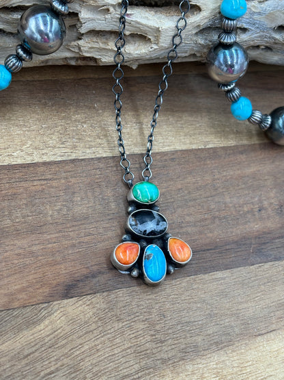 Mixed Stone Necklace by Running Bear, Native